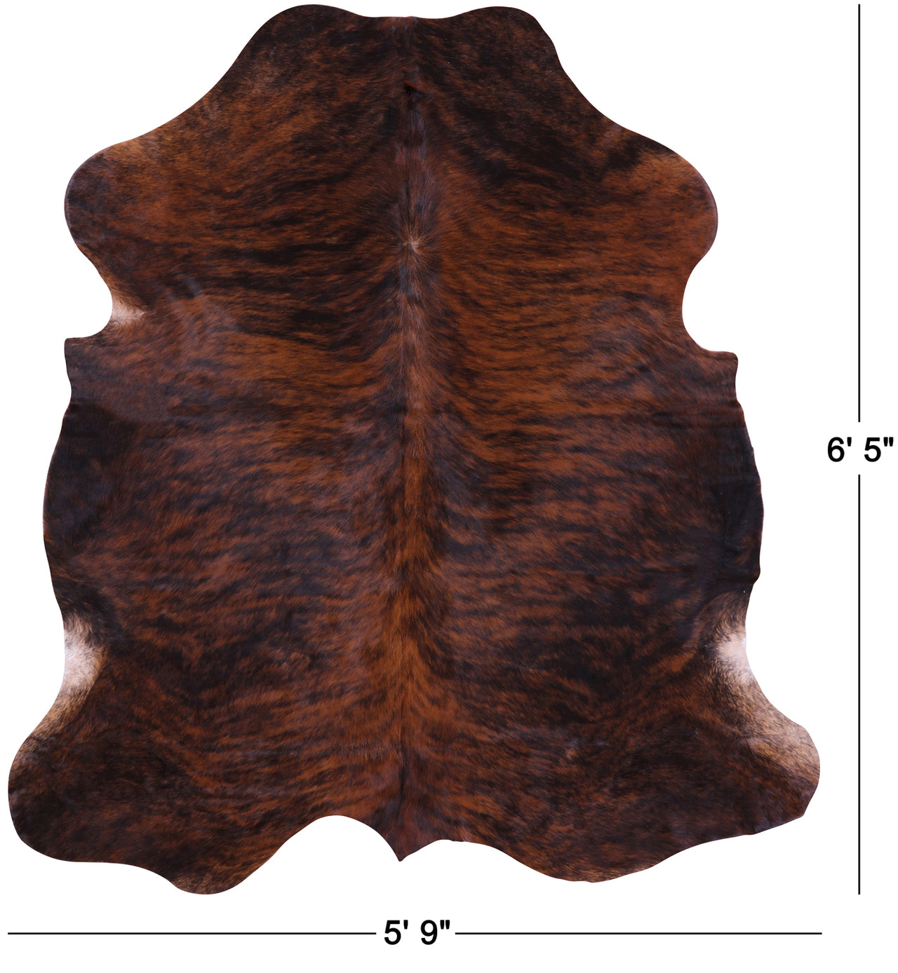 Brindle Natural Cowhide Rug - Large 6'5"H x 5'9"W