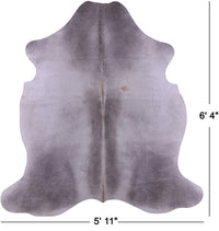 Thumbnail for Grey Natural Cowhide Rug - Large 6'4