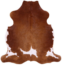 Thumbnail for Brown & White Natural Cowhide Rug - Large 6'5