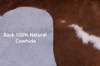 Thumbnail for Brown & White Natural Cowhide Rug - Large 6'5