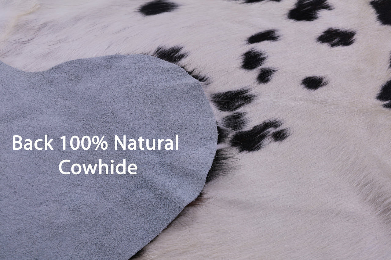 Black & White Salt & Pepper Natural Cowhide Rug - Large 6'8"H x 6'4"W