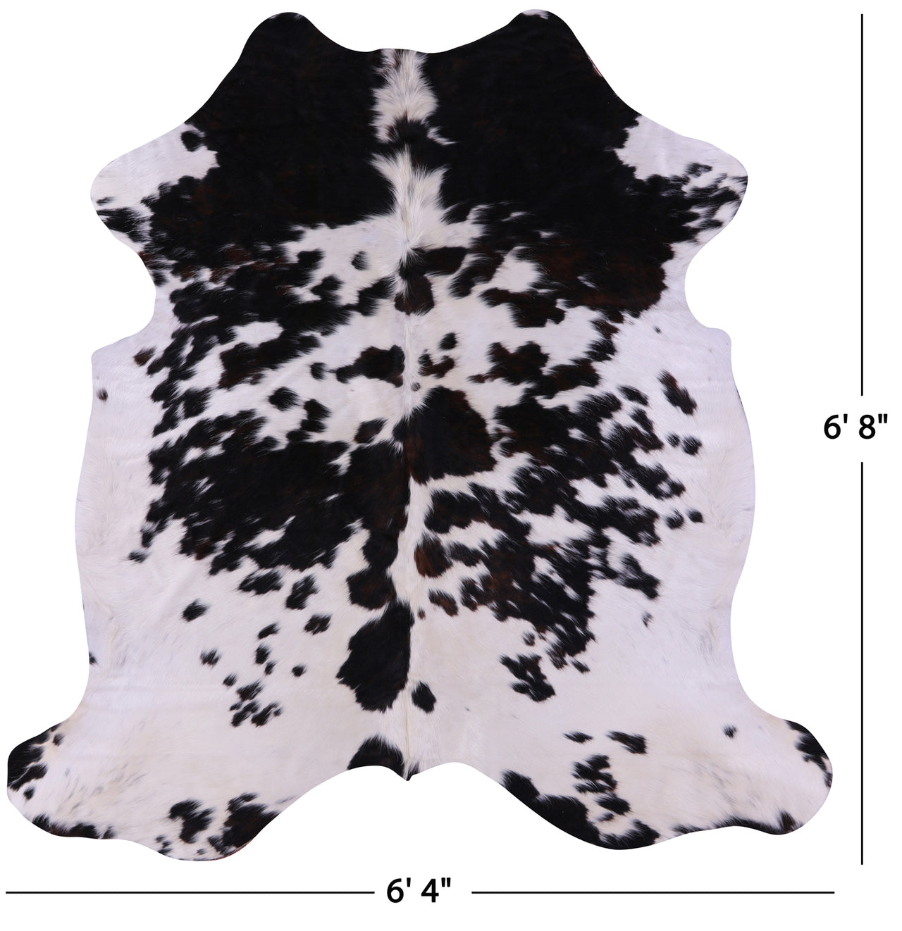 Black & White Salt & Pepper Natural Cowhide Rug - Large 6'8"H x 6'4"W