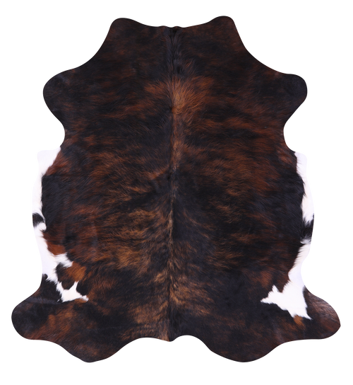 Tricolor Natural Cowhide Rug - Large 6'11