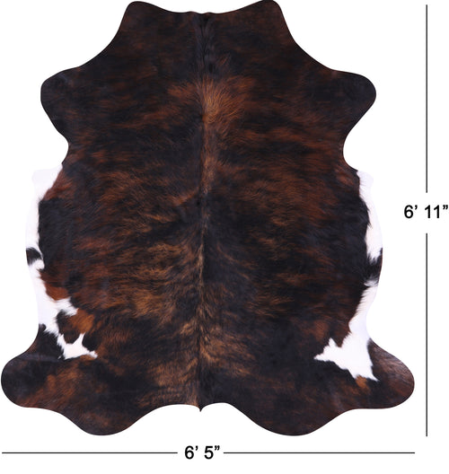 Tricolor Natural Cowhide Rug - Large 6'11
