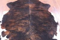 Thumbnail for Tricolor Brindle Natural Cowhide Rug - Large 6'11