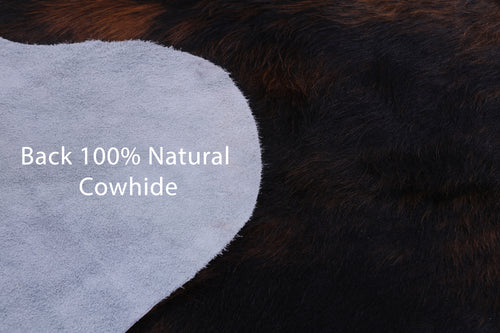 Tricolor Natural Cowhide Rug - Large 6'11