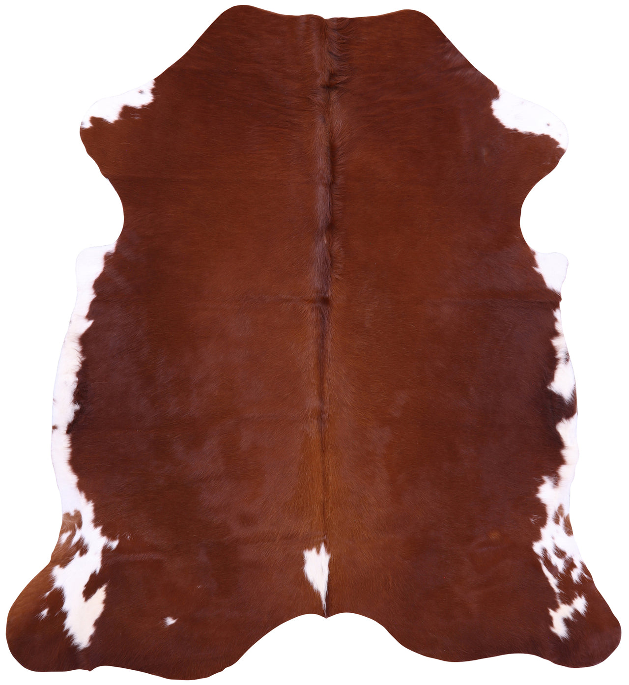 Brown & White Natural Cowhide Rug - XLarge 7'1"H x 6'4"W