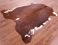 Thumbnail for Brown & White Natural Cowhide Rug - XLarge 7'1