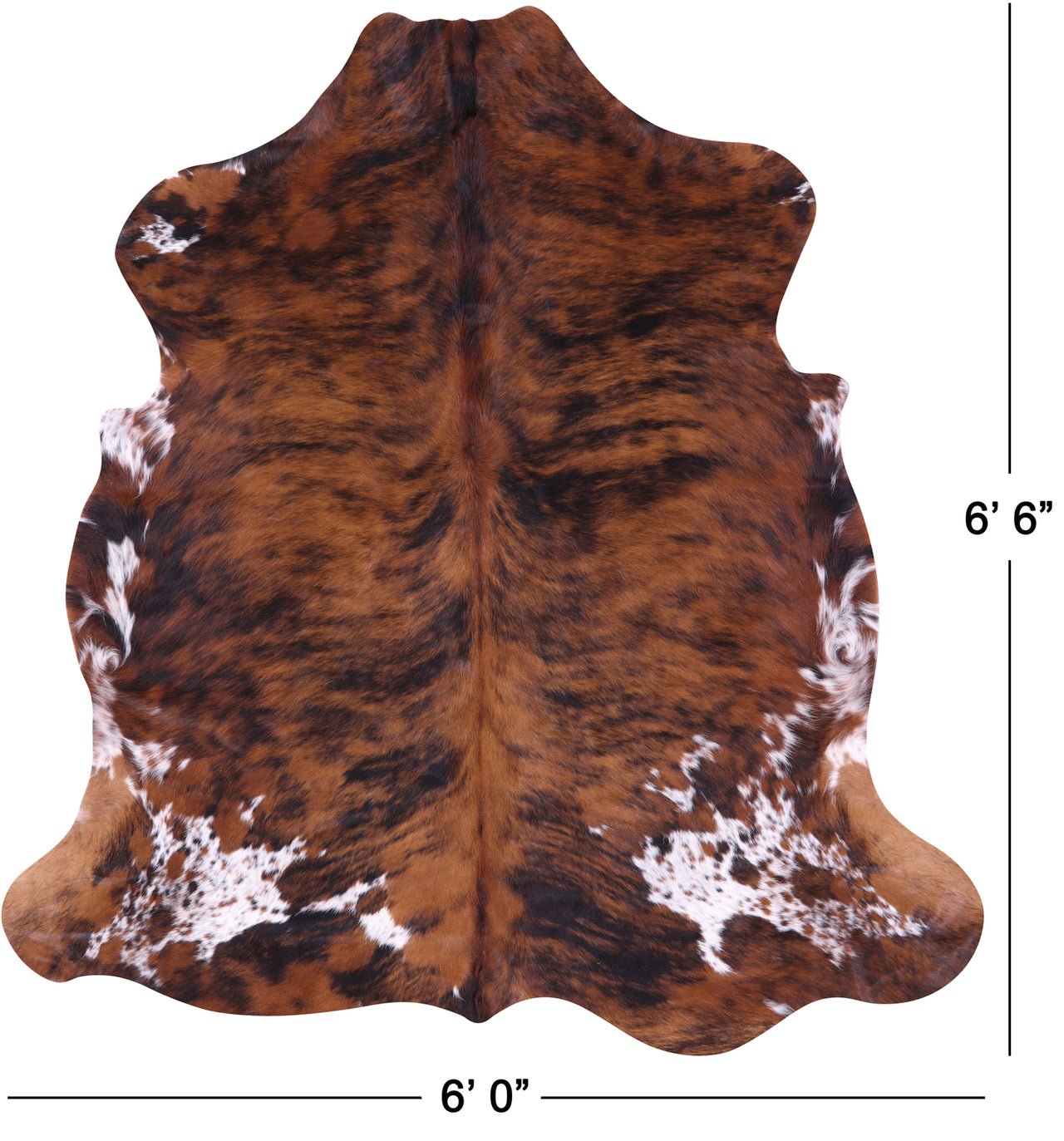 Tricolor Natural Cowhide Rug - Large 6'6"H x 6'0"W
