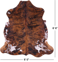 Thumbnail for Tricolor Natural Cowhide Rug - Large 6'6