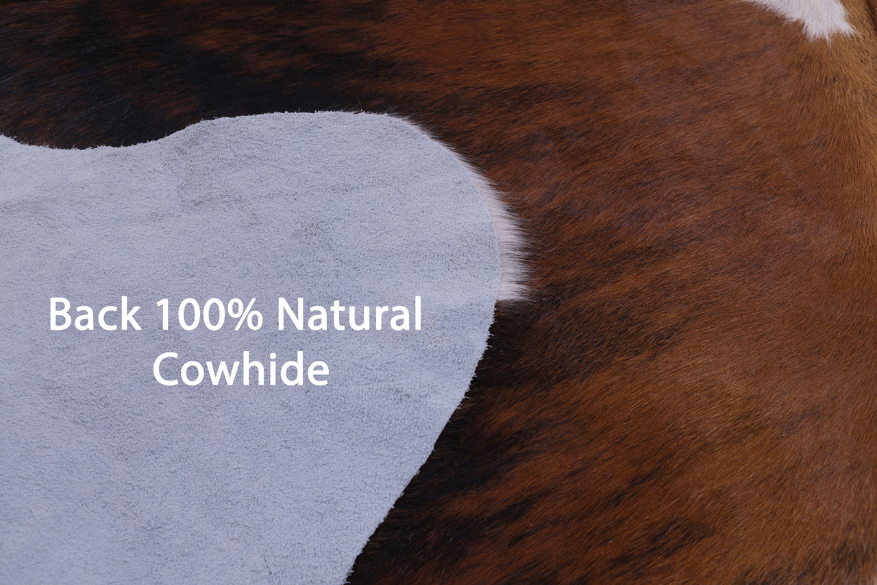 Tricolor Natural Cowhide Rug - XLarge 7'1"H x 5'9"W