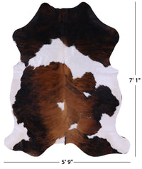 Thumbnail for Tricolor Natural Cowhide Rug - XLarge 7'1