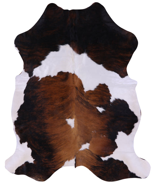 Tricolor Natural Cowhide Rug - XLarge 7'1"H x 5'9"W