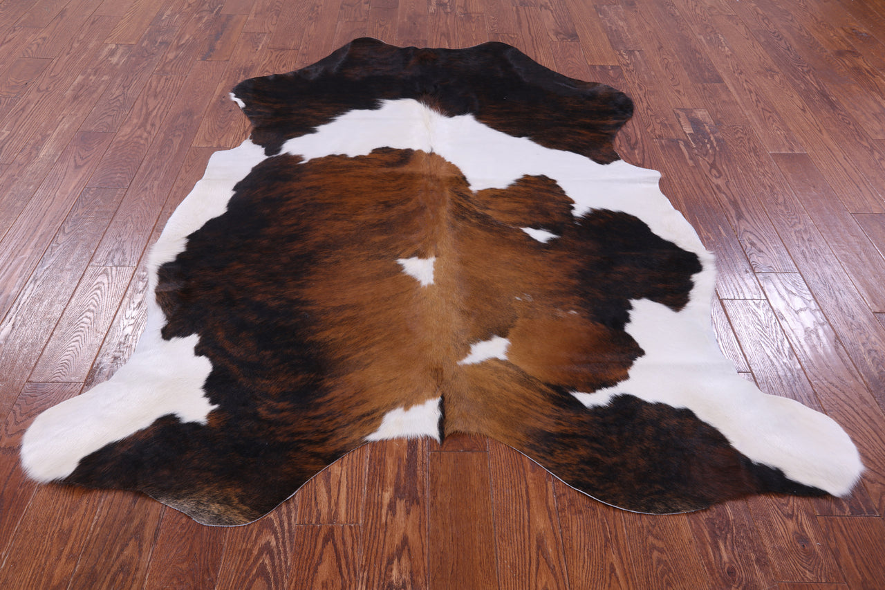 Tricolor Natural Cowhide Rug - XLarge 7'1"H x 5'9"W