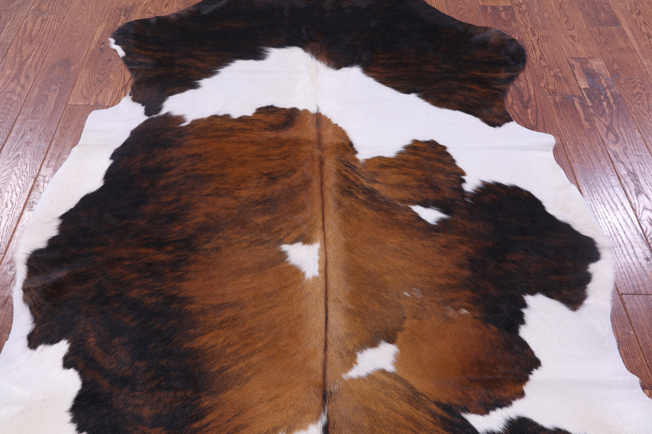 Tricolor Natural Cowhide Rug - XLarge 7'1"H x 5'9"W