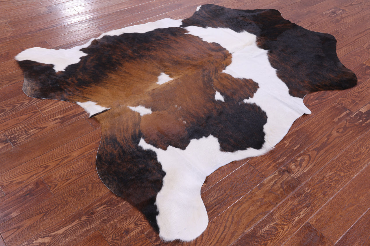 Tricolor Natural Cowhide Rug - XLarge 7'1"H x 5'9"W