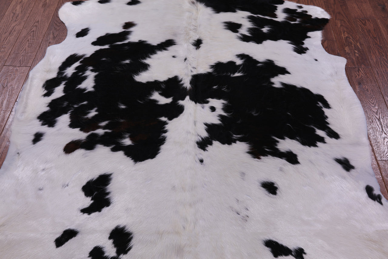 Black & White Natural Cowhide Rug - Large 6'7"H x 5'10"W