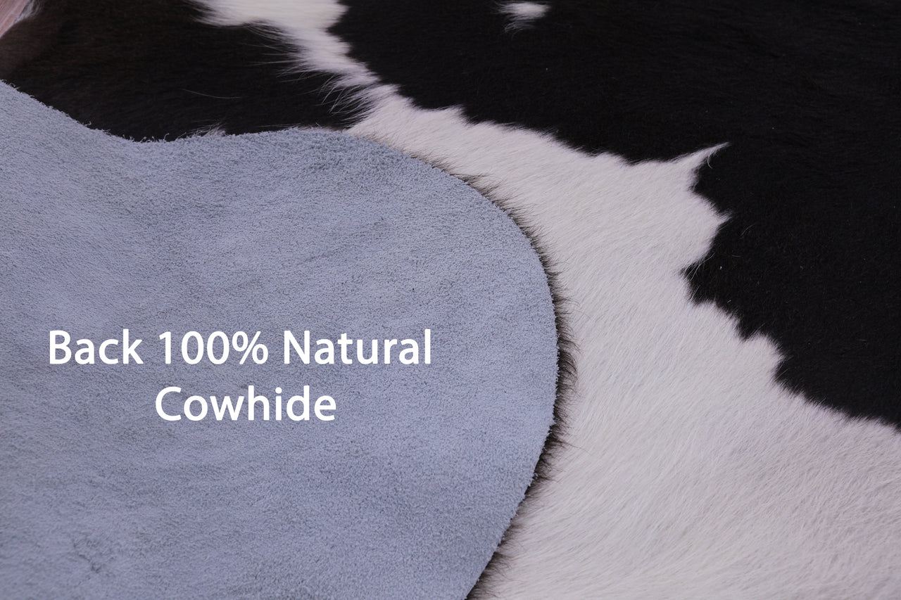 Brown & White Natural Cowhide Rug - XLarge 7'0"H x 6'2"W