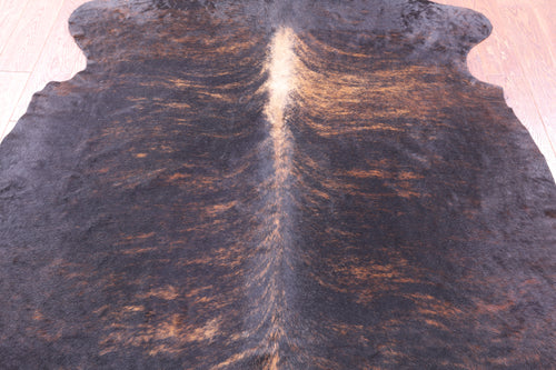Dark Brindle Natural Cowhide Rug - Large 6'9
