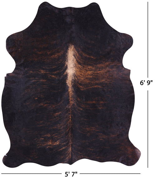 Dark Brindle Natural Cowhide Rug - Large 6'9