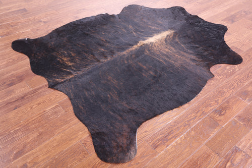 Dark Brindle Natural Cowhide Rug - Large 6'9