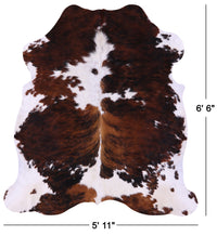 Thumbnail for Tricolor Natural Cowhide Rug - Large 6'6