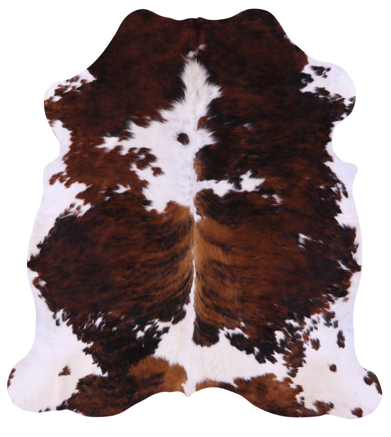 Tricolor Natural Cowhide Rug - Large 6'6"H x 5'11"W