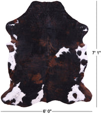 Thumbnail for Tricolor Natural Cowhide Rug - XLarge 7'1