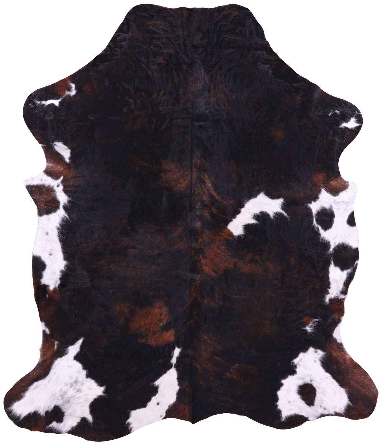 Tricolor Natural Cowhide Rug - XLarge 7'1"H x 6'0"W