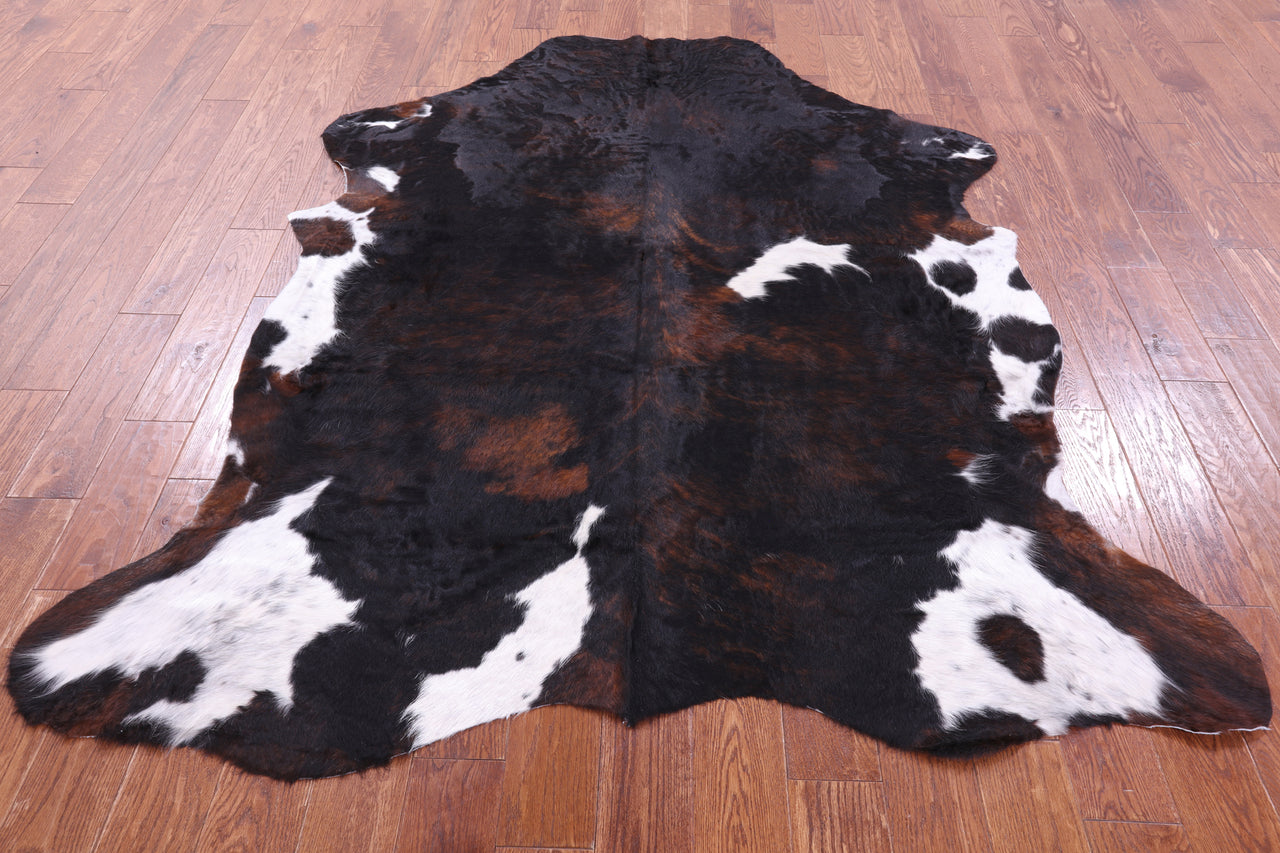 Tricolor Natural Cowhide Rug - XLarge 7'1"H x 6'0"W