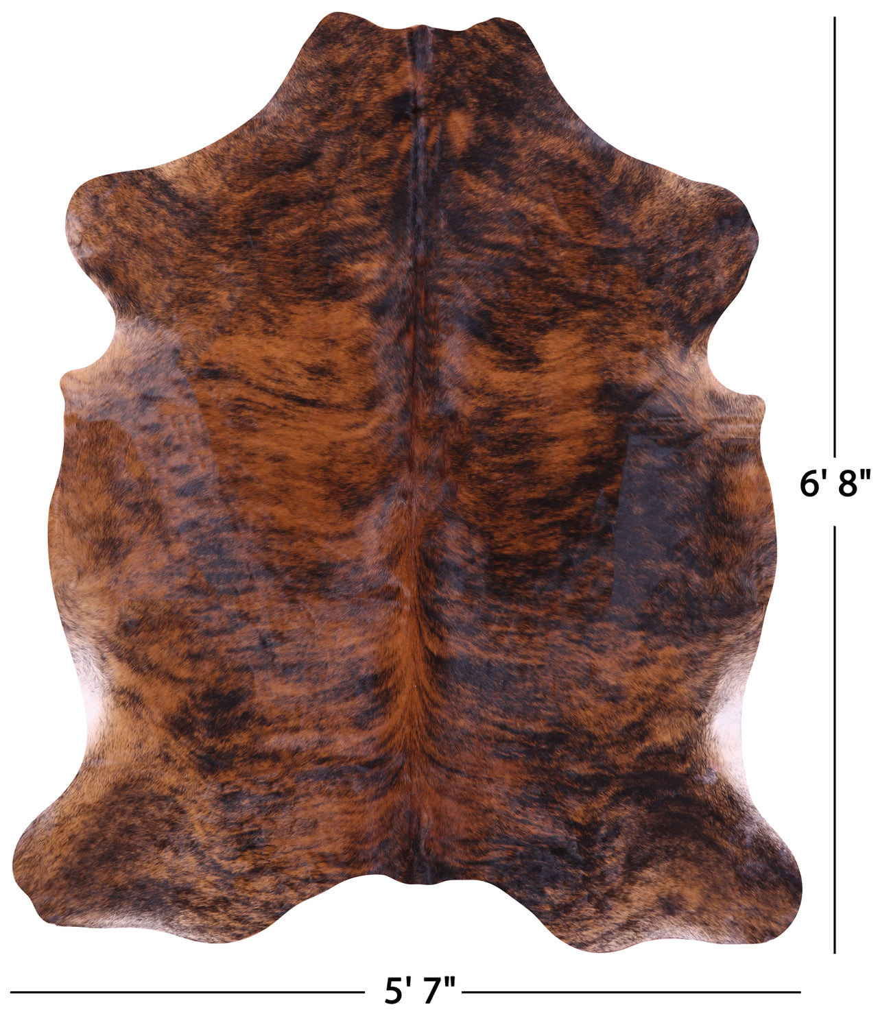 Brindle Natural Cowhide Rug - Large 6'8"H x 5'7"W