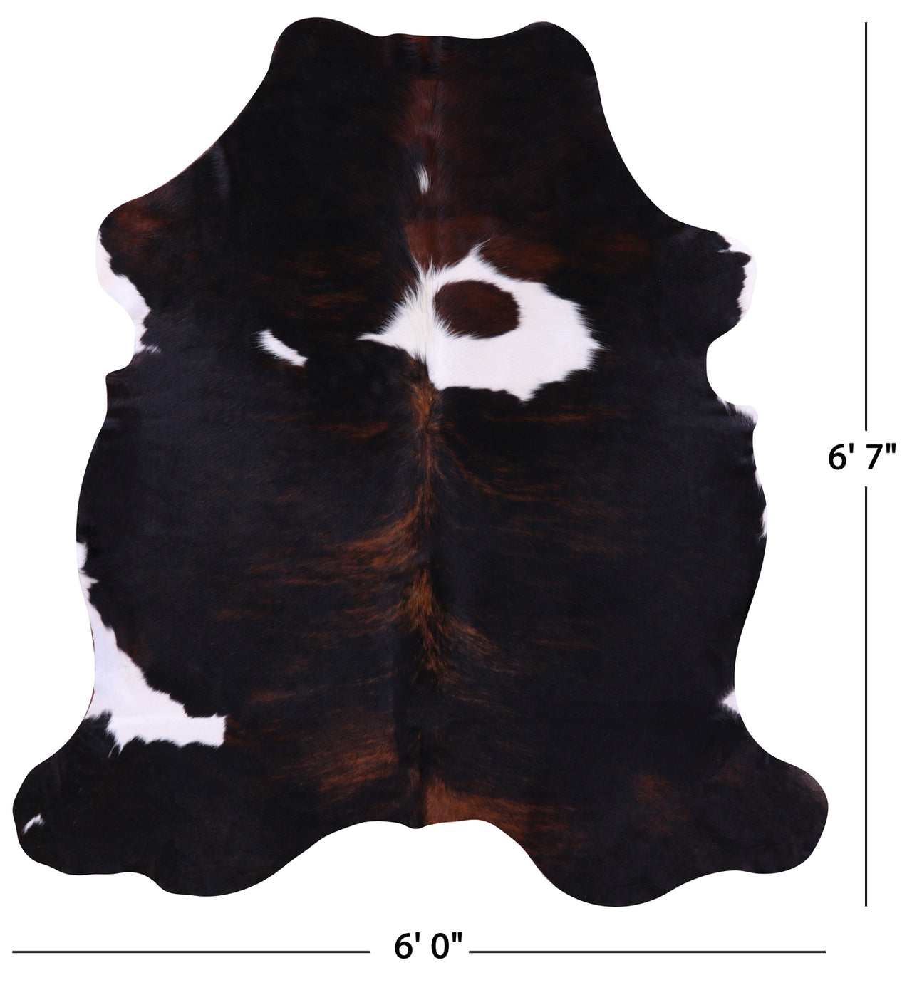 Tricolor Natural Cowhide Rug - Large 6'7"H x 6'0"W