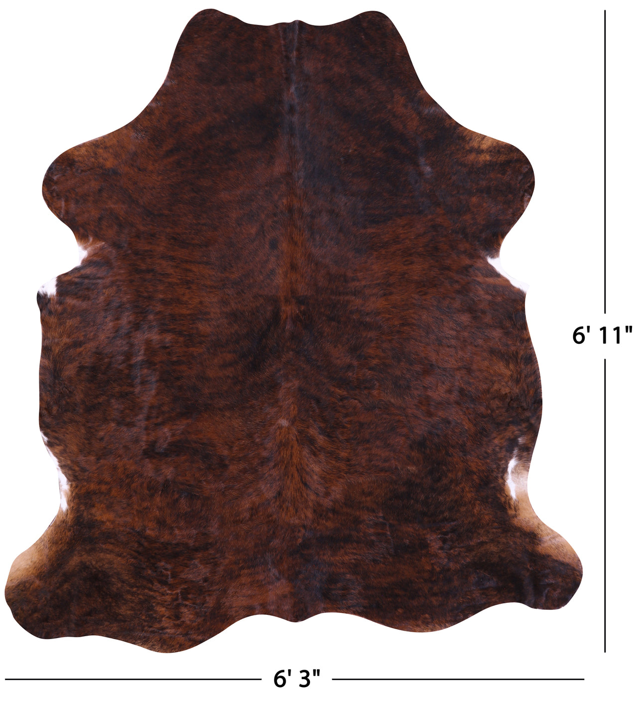 Brindle Natural Cowhide Rug - Large 6'11"H x 6'3"W