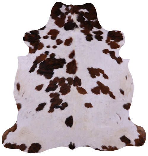 Brown & White Natural Cowhide Rug - Large 6'7