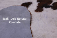 Thumbnail for Brown & White Natural Cowhide Rug - Large 6'7