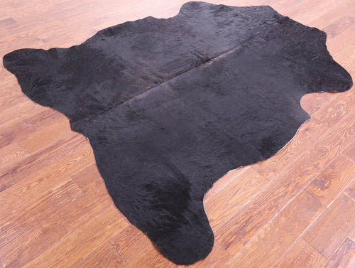 Black Natural Cowhide Rug - Large 6'11