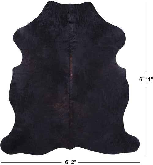 Black Natural Cowhide Rug - Large 6'11