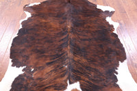 Thumbnail for Tricolor Brindle Natural Cowhide Rug - XLarge 7'5