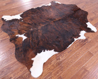 Thumbnail for Tricolor Brindle Natural Cowhide Rug - XLarge 7'5