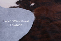 Thumbnail for Tricolor Brindle Natural Cowhide Rug - XLarge 7'5