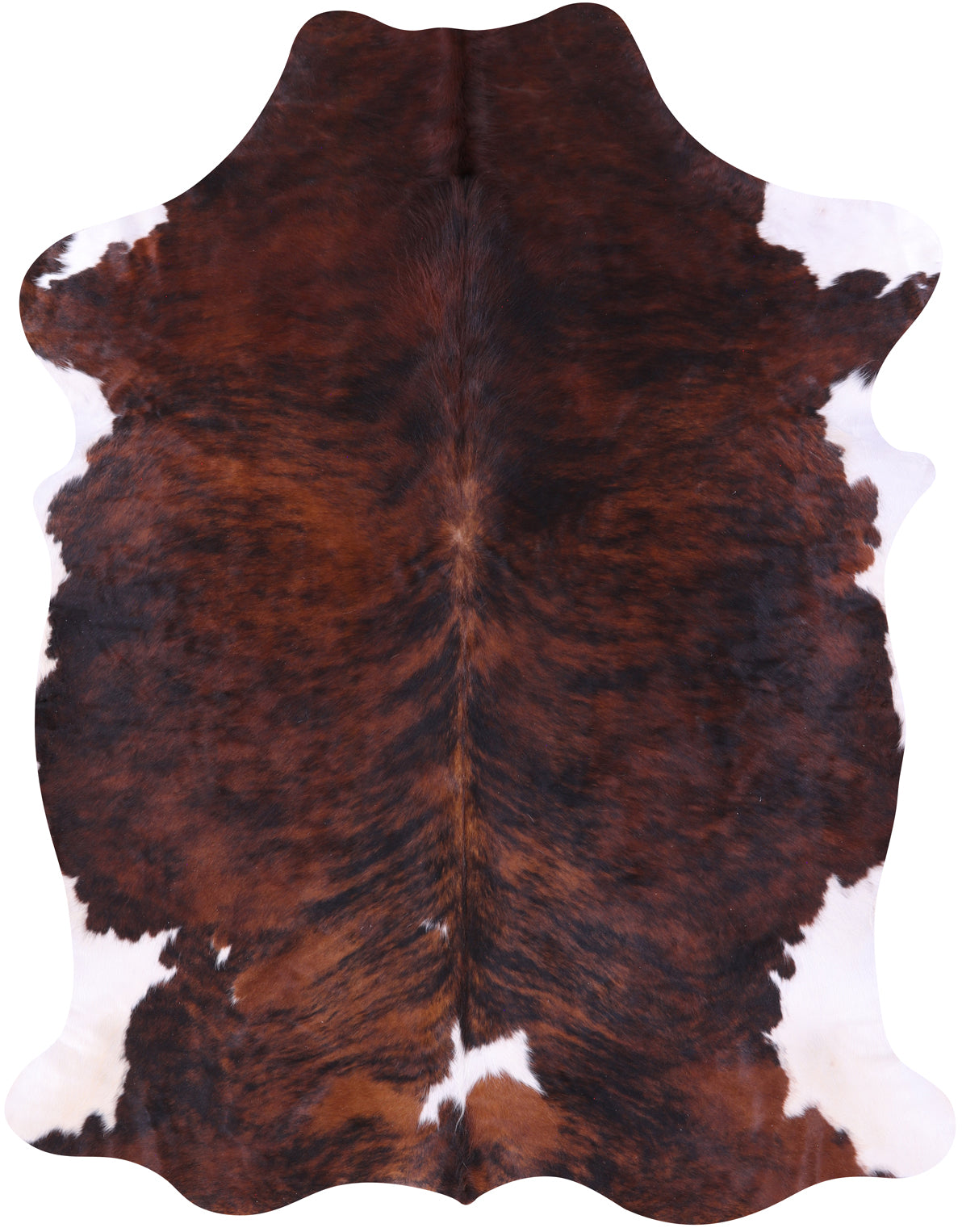 Tricolor Brindle Natural Cowhide Rug - XLarge 7'5"H x 5'9"W