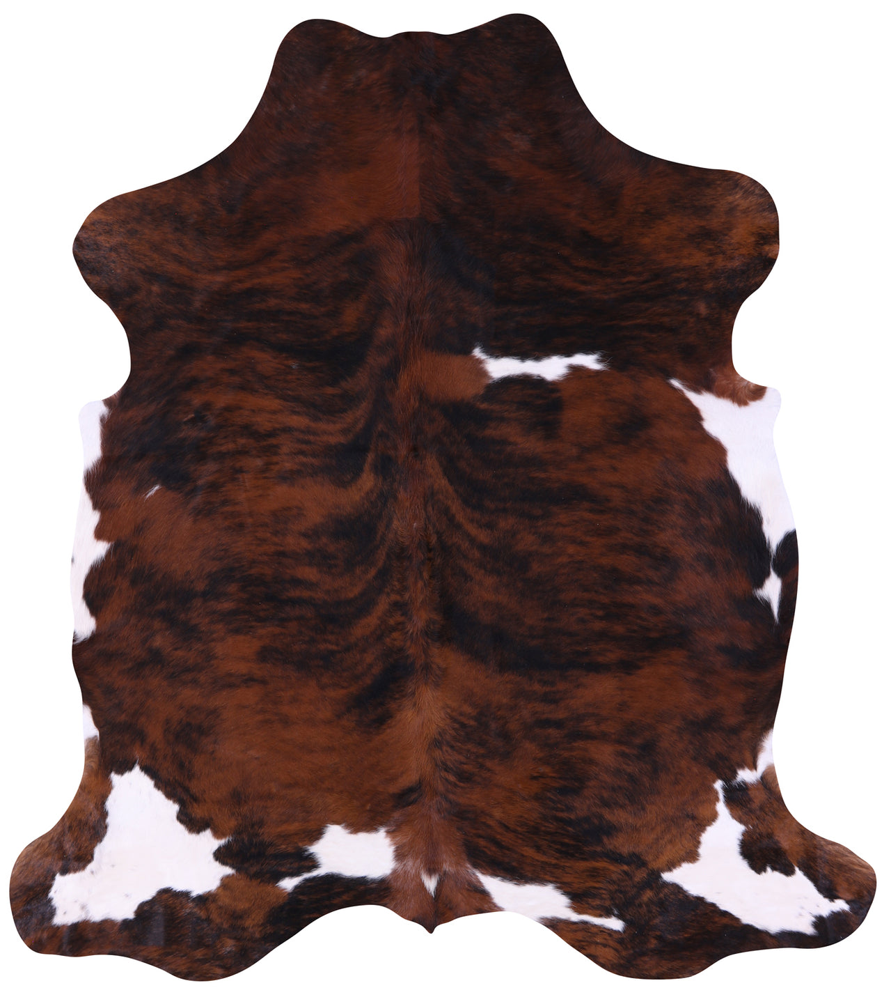 Tricolor Natural Cowhide Rug - XLarge 7'0"H x 6'2"W