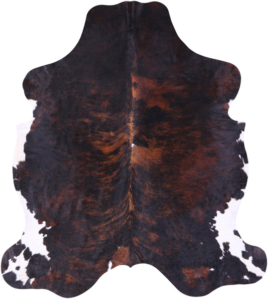 Tricolor Natural Cowhide Rug - XLarge 7'1"H x 6'5"W