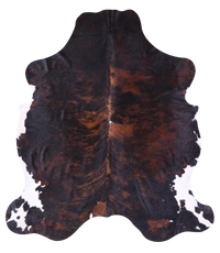 Thumbnail for Dark Brindle Natural Cowhide Rug - X-Large 7'1