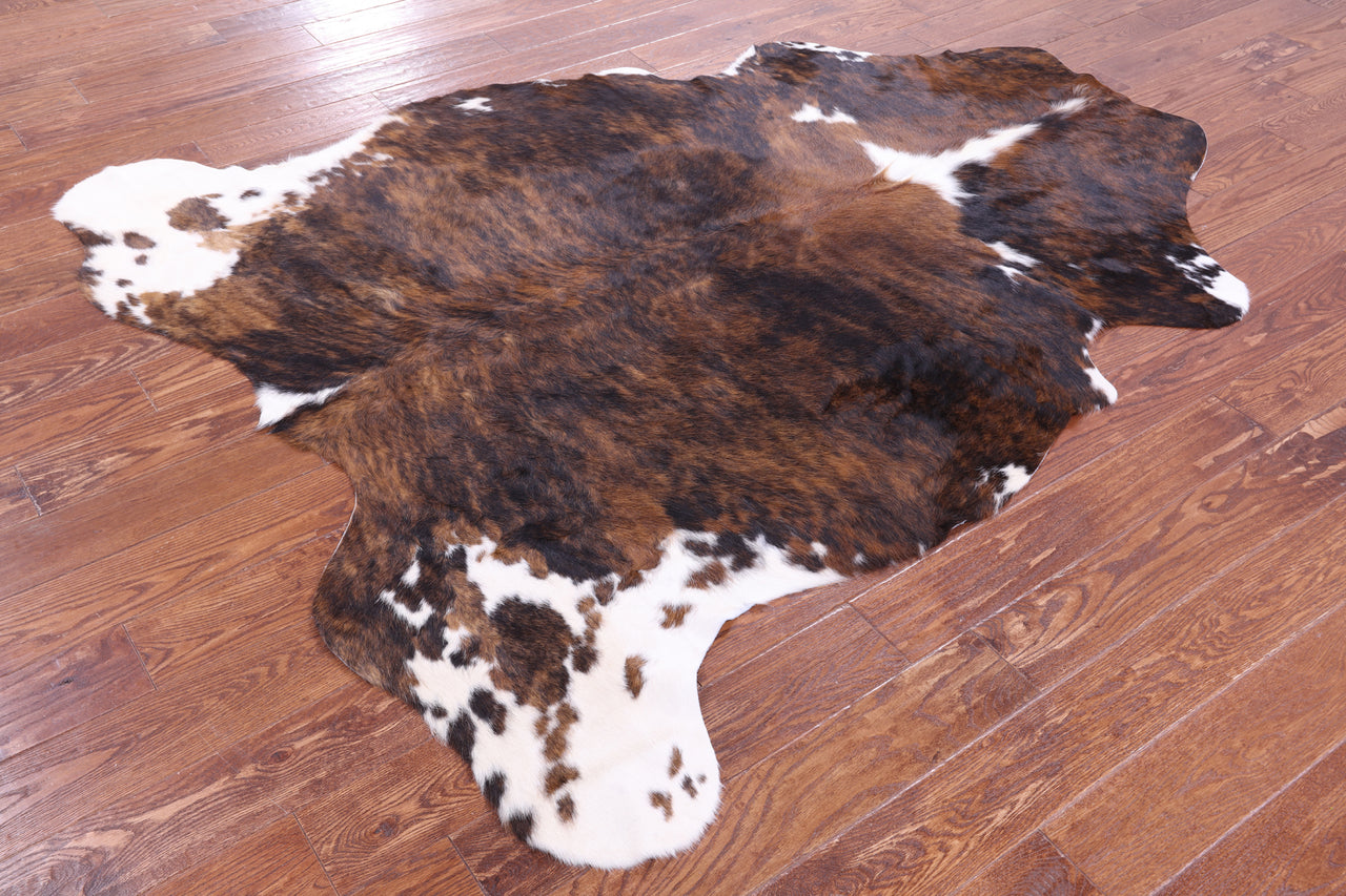 Tricolor Natural Cowhide Rug - XLarge 7'0"H x 5'10"W