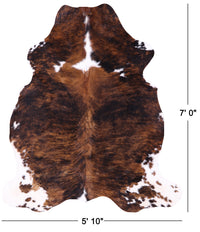 Thumbnail for Tricolor Natural Cowhide Rug - XLarge 7'0