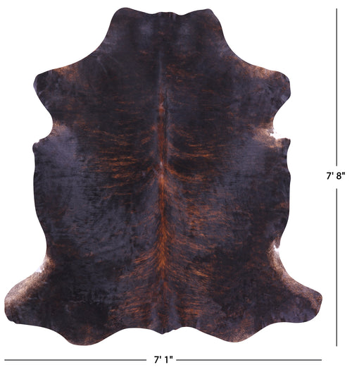 Dark Brindle Natural Cowhide Rug - X-Large 7'8