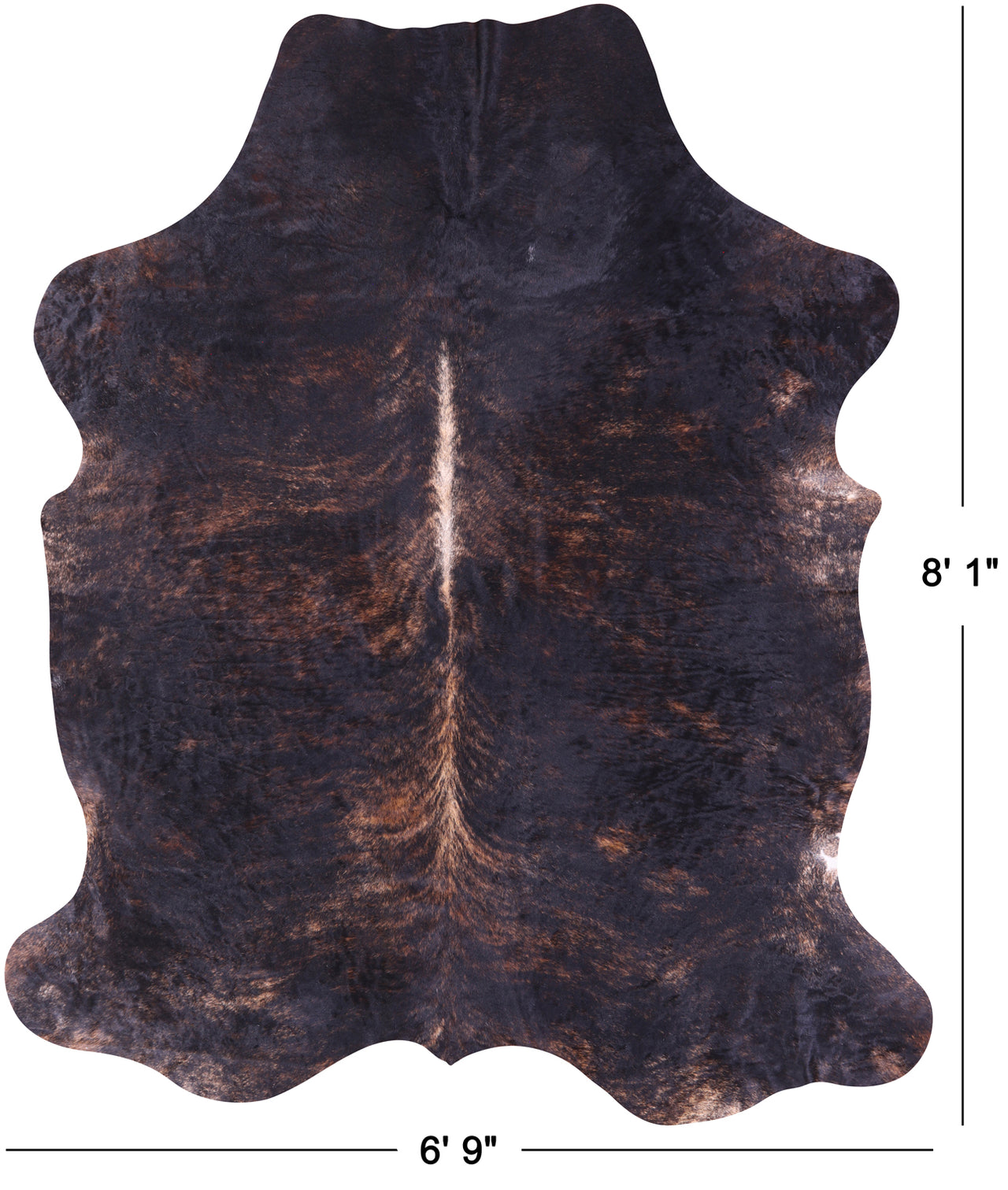 Brindle Natural Cowhide Rug - XLarge 8'1"H x 6'9"W