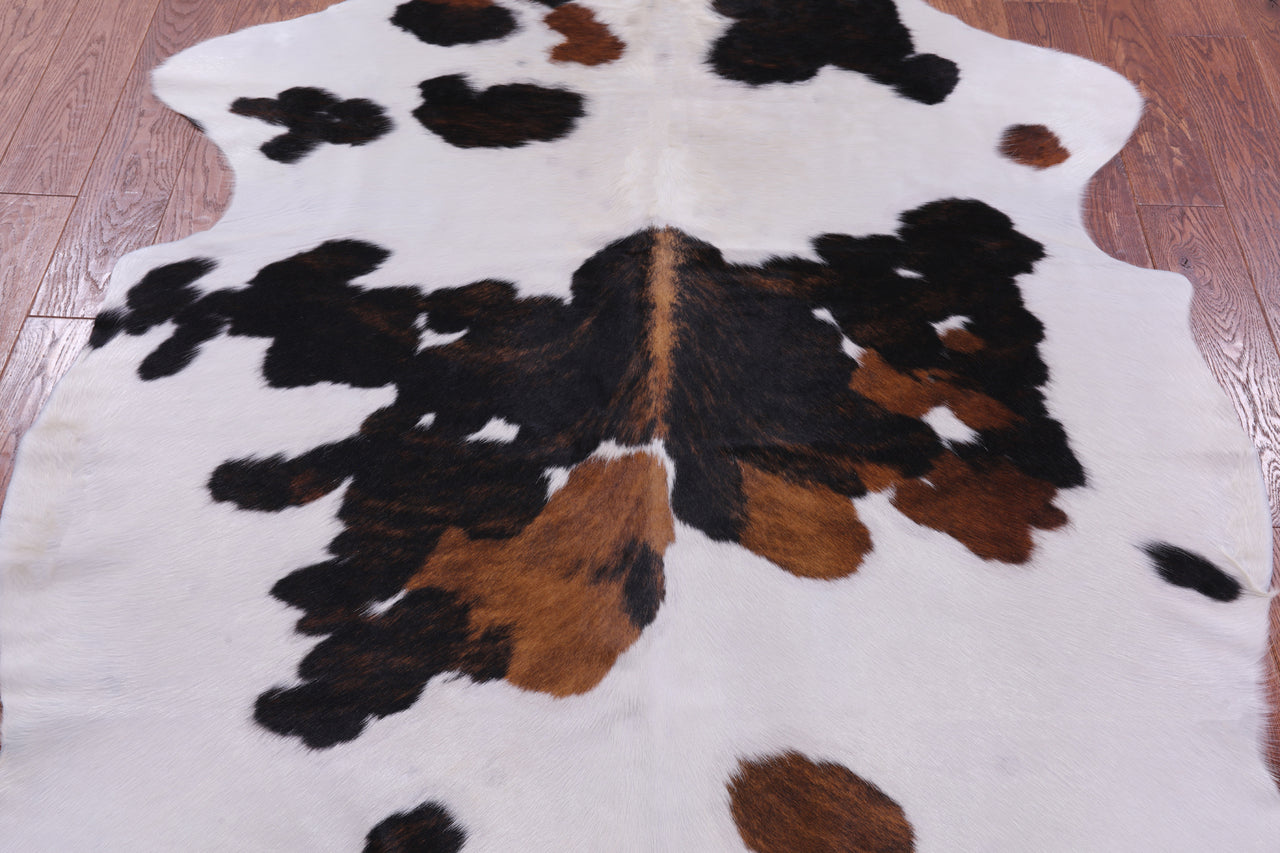 Tricolor Natural Cowhide Rug - Medium 6'3"H x 5'4"W