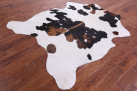 Thumbnail for Tricolor Natural Cowhide Rug - Medium 6'3